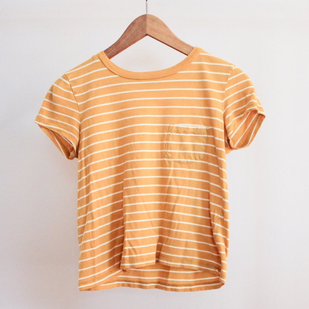 Mustard Yellow Cropped Madewell T-Shirt